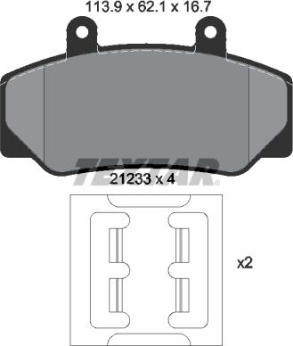 Textar 2123302 - Kit pastiglie freno, Freno a disco www.autoricambit.com