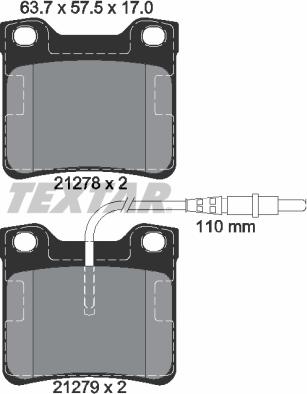 Textar 2127801 - Kit pastiglie freno, Freno a disco www.autoricambit.com