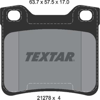 Textar 2127803 - Kit pastiglie freno, Freno a disco www.autoricambit.com