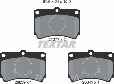 Textar 2127702 - Kit pastiglie freno, Freno a disco www.autoricambit.com