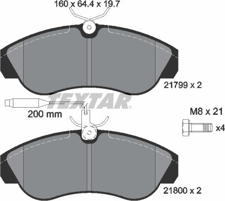 Textar 2179901 - Kit pastiglie freno, Freno a disco www.autoricambit.com