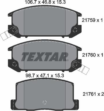 Textar 2175901 - Kit pastiglie freno, Freno a disco www.autoricambit.com