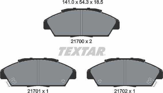 Textar 2170001 - Kit pastiglie freno, Freno a disco www.autoricambit.com