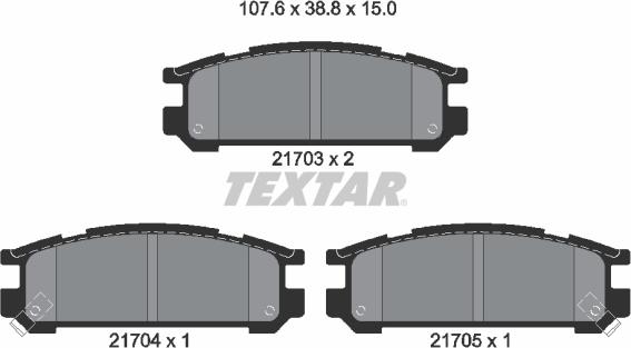 Textar 2170301 - Kit pastiglie freno, Freno a disco www.autoricambit.com