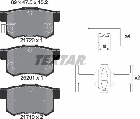 Textar 2172001 - Kit pastiglie freno, Freno a disco www.autoricambit.com