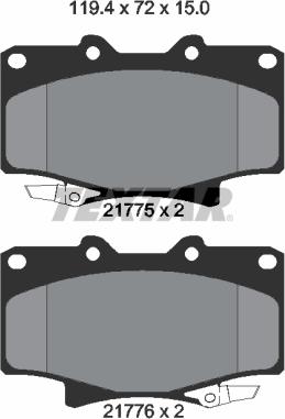 Textar 2177501 - Kit pastiglie freno, Freno a disco www.autoricambit.com