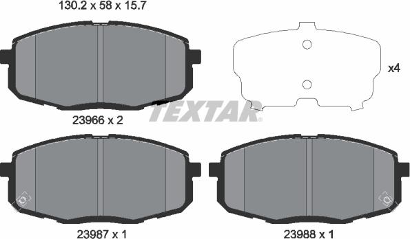 Textar 2396601 - Kit pastiglie freno, Freno a disco www.autoricambit.com