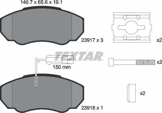 Textar 2391701 - Kit pastiglie freno, Freno a disco www.autoricambit.com