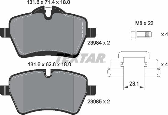 Textar 2398404 - Kit pastiglie freno, Freno a disco www.autoricambit.com