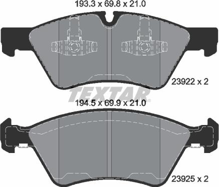 Textar 2392201 - Kit pastiglie freno, Freno a disco www.autoricambit.com