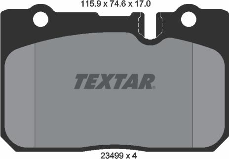 Textar 2349901 - Kit pastiglie freno, Freno a disco www.autoricambit.com