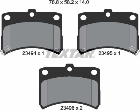 Textar 2349402 - Kit pastiglie freno, Freno a disco www.autoricambit.com