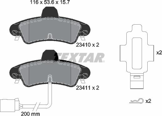 Textar 2341008 - Kit pastiglie freno, Freno a disco www.autoricambit.com