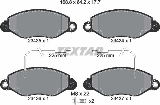 Textar 2343501 - Kit pastiglie freno, Freno a disco www.autoricambit.com