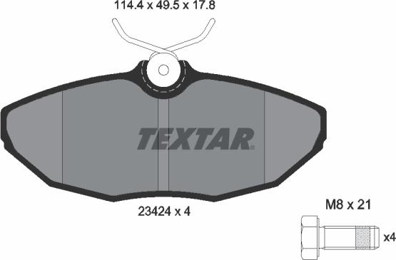 Textar 2342401 - Kit pastiglie freno, Freno a disco www.autoricambit.com