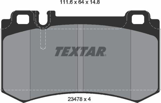 Textar 2347802 - Kit pastiglie freno, Freno a disco www.autoricambit.com