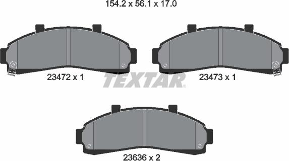 Textar 2347201 - Kit pastiglie freno, Freno a disco www.autoricambit.com