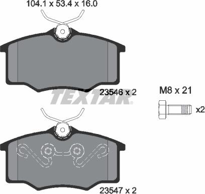 Textar 2354601 - Kit pastiglie freno, Freno a disco www.autoricambit.com