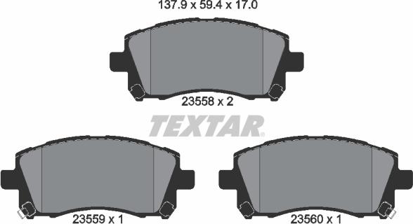 Textar 2355802 - Kit pastiglie freno, Freno a disco www.autoricambit.com