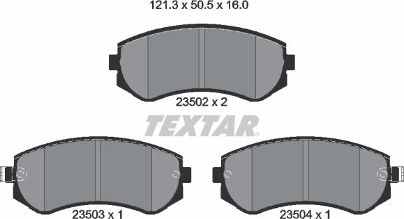 Textar 2350201 - Kit pastiglie freno, Freno a disco www.autoricambit.com