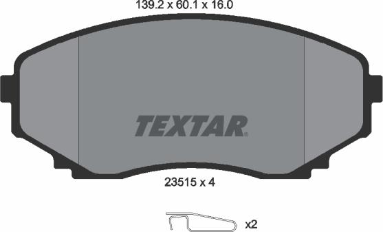 Textar 2351501 - Kit pastiglie freno, Freno a disco www.autoricambit.com