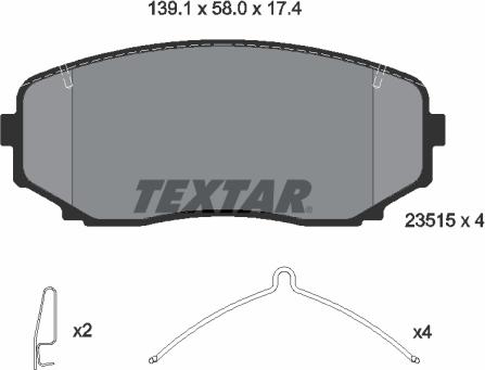 Textar 2351503 - Kit pastiglie freno, Freno a disco www.autoricambit.com