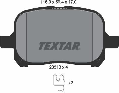 Textar 2351302 - Kit pastiglie freno, Freno a disco www.autoricambit.com