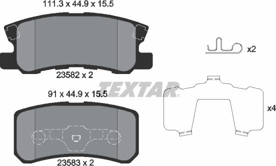 Textar 2358202 - Kit pastiglie freno, Freno a disco www.autoricambit.com