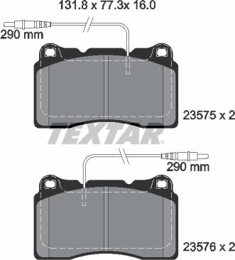 Textar 2357501 - Kit pastiglie freno, Freno a disco www.autoricambit.com