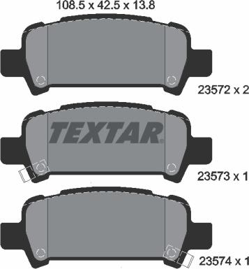 Textar 2357202 - Kit pastiglie freno, Freno a disco www.autoricambit.com