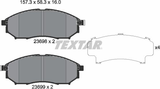 Textar 2369801 - Kit pastiglie freno, Freno a disco www.autoricambit.com