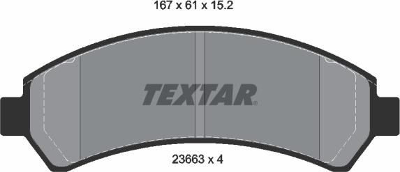 Textar 2366301 - Kit pastiglie freno, Freno a disco www.autoricambit.com