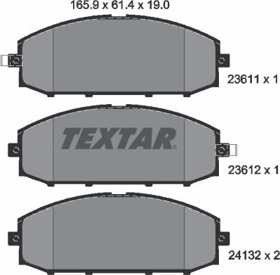 Textar 2361101 - Kit pastiglie freno, Freno a disco www.autoricambit.com