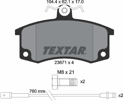 Textar 2367101 - Kit pastiglie freno, Freno a disco www.autoricambit.com