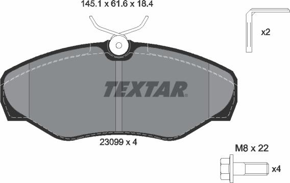 Textar 2309902 - Kit pastiglie freno, Freno a disco www.autoricambit.com