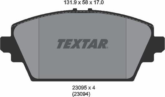 Textar 2309501 - Kit pastiglie freno, Freno a disco www.autoricambit.com