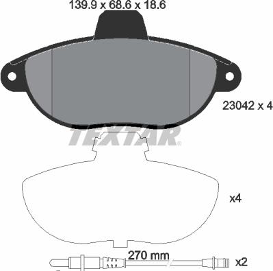 Textar 2304201 - Kit pastiglie freno, Freno a disco www.autoricambit.com