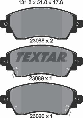 Textar 2308801 - Kit pastiglie freno, Freno a disco www.autoricambit.com