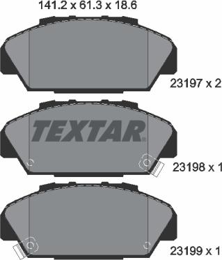 Textar 2319701 - Kit pastiglie freno, Freno a disco www.autoricambit.com