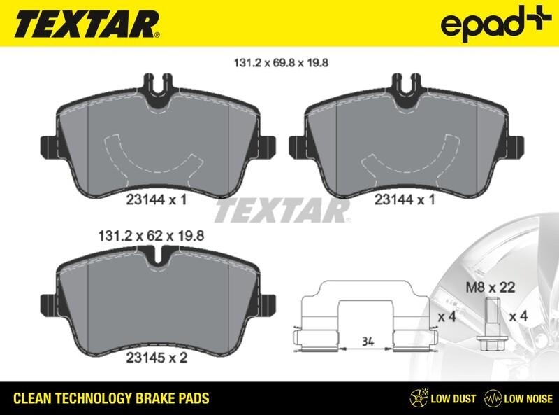 Textar 2314402CP - Kit pastiglie freno, Freno a disco www.autoricambit.com