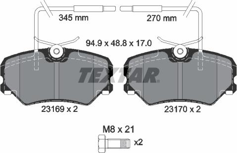 Textar 2316901 - Kit pastiglie freno, Freno a disco www.autoricambit.com