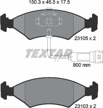 Textar 2310501 - Kit pastiglie freno, Freno a disco www.autoricambit.com