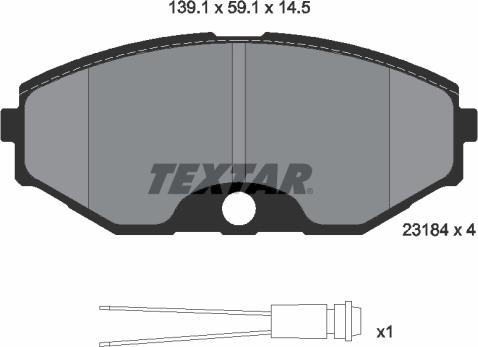 Textar 2318402 - Kit pastiglie freno, Freno a disco www.autoricambit.com