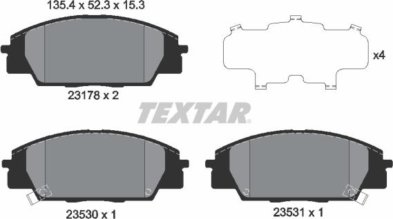 Textar 2317801 - Kit pastiglie freno, Freno a disco www.autoricambit.com