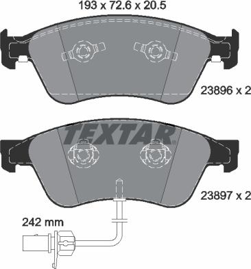 Textar 2389601 - Kit pastiglie freno, Freno a disco www.autoricambit.com