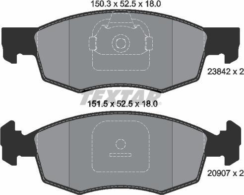 Textar 2384201 - Kit pastiglie freno, Freno a disco www.autoricambit.com