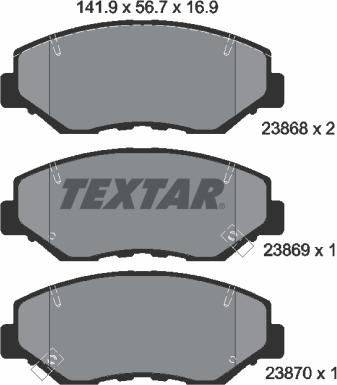 Textar 2386801 - Kit pastiglie freno, Freno a disco www.autoricambit.com