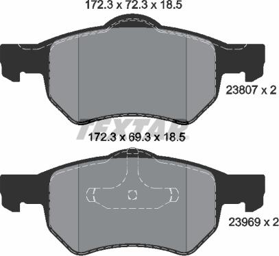 Textar 2380701 - Kit pastiglie freno, Freno a disco www.autoricambit.com