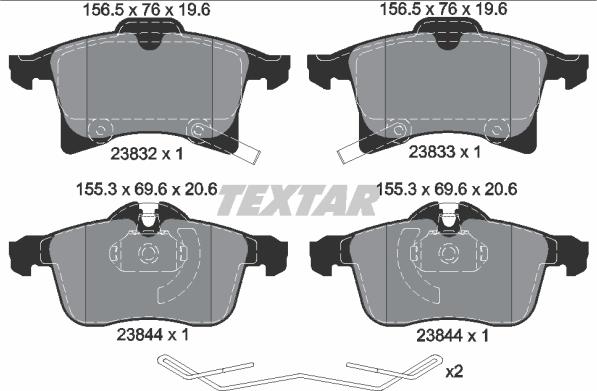 Textar 2383204 - Kit pastiglie freno, Freno a disco www.autoricambit.com