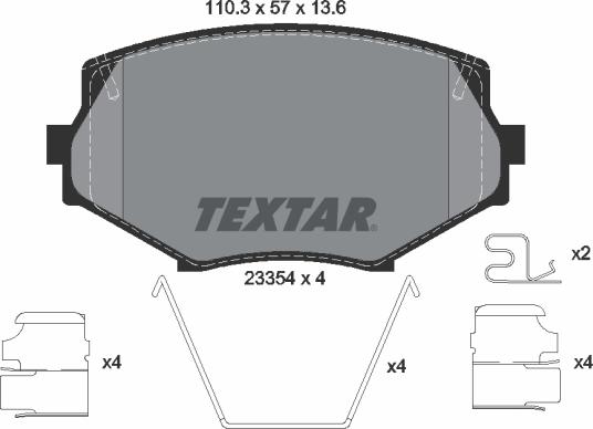 Textar 2335404 - Kit pastiglie freno, Freno a disco www.autoricambit.com